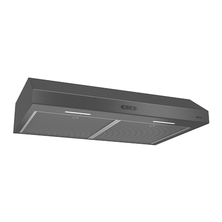 Broan-Nutone Glacier 36-Inch Black Stainless Steel Convertible Under-Cabinet LED Range Hood, 375 CFM BCDF136BLS